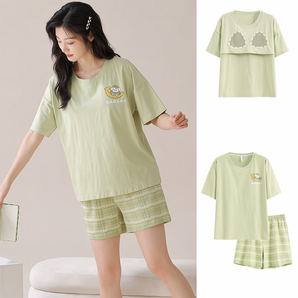 Cotton Short Sleeve Pajama Set