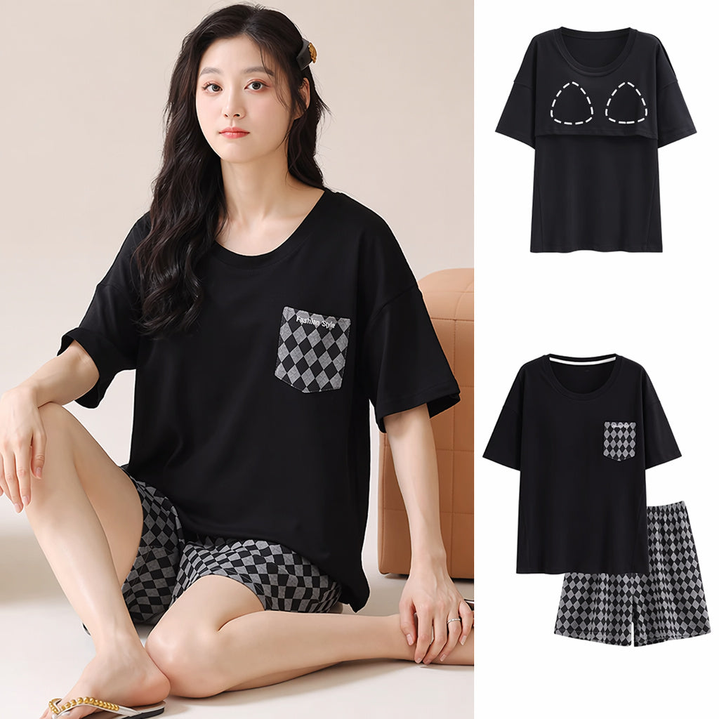 Cotton Short Sleeve Pajama Set