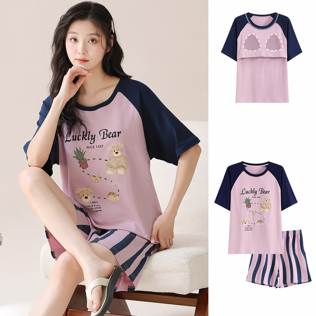 Cotton Short Sleeve Pajama Set