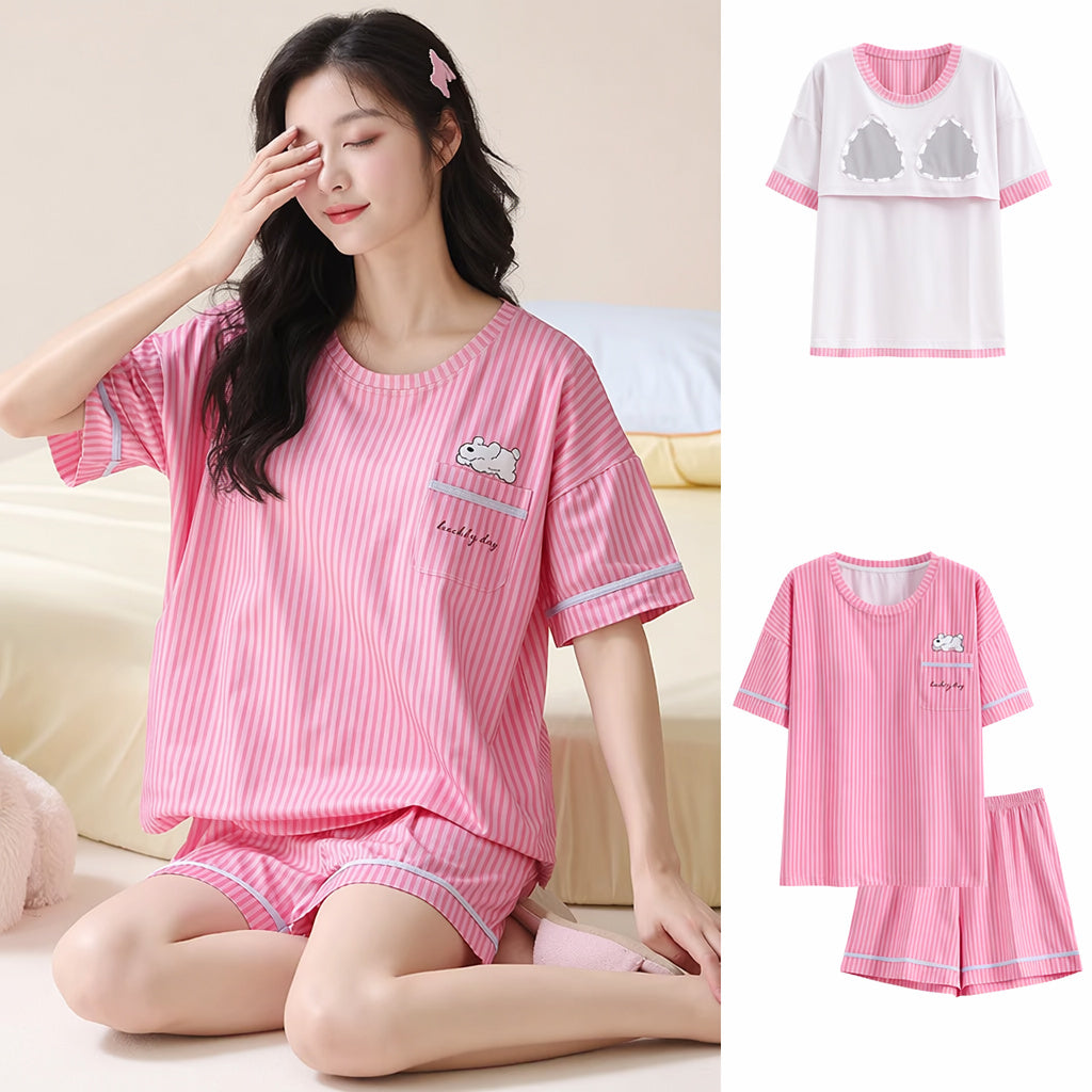 Cotton Short Sleeve Pajama Set