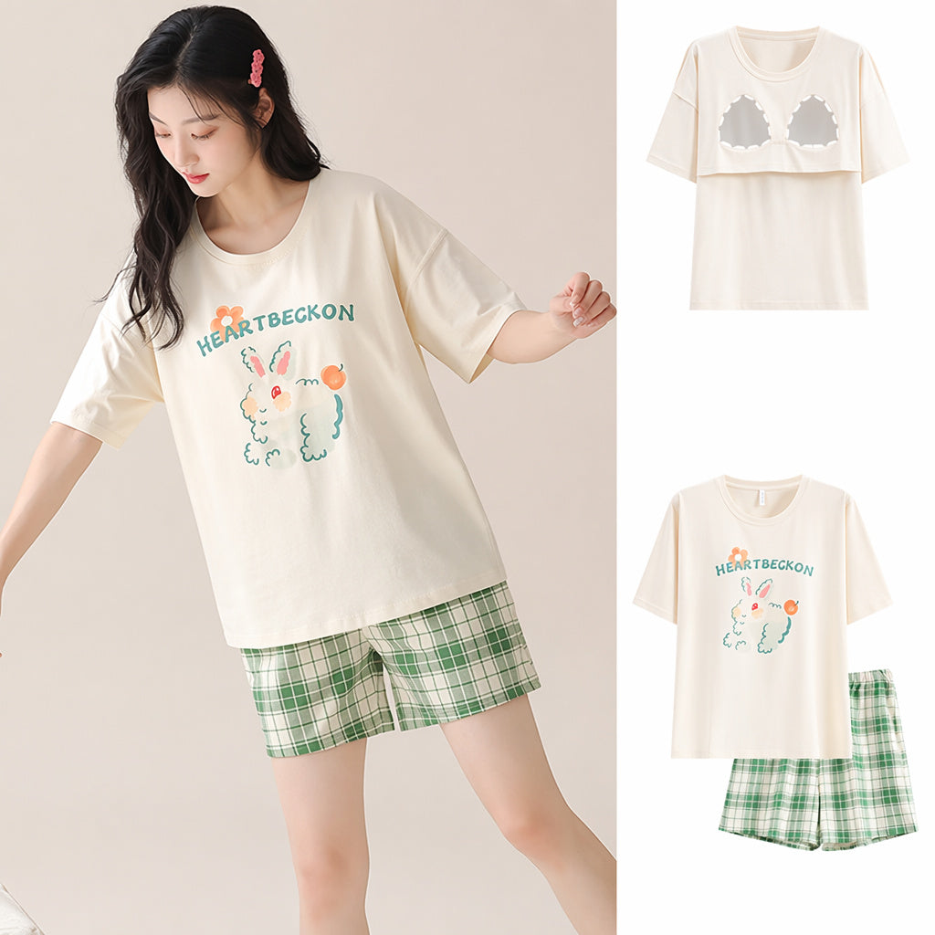 Cotton Short Sleeve Pajama Set