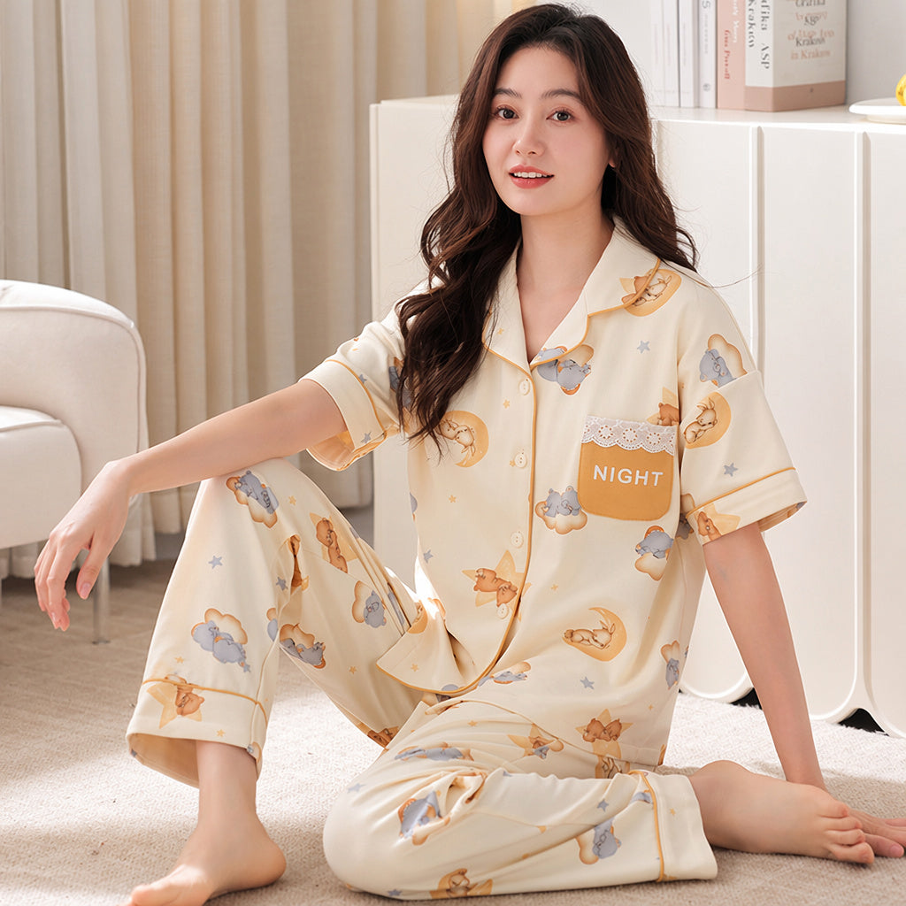 Cotton Sleep Set With Bra