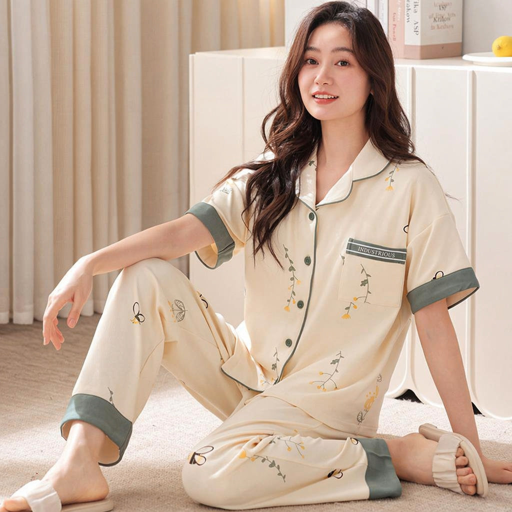 Cotton Sleep Set With Bra