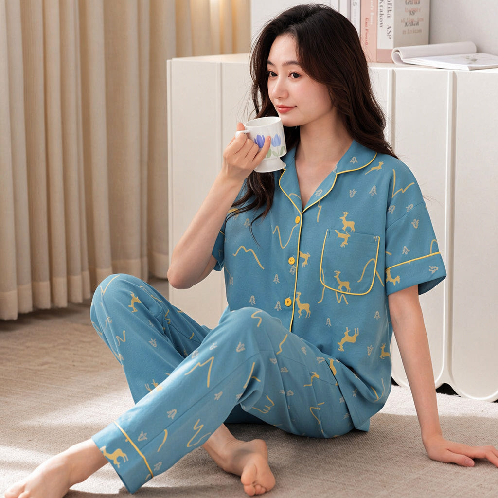 Cotton Sleep Set With Bra
