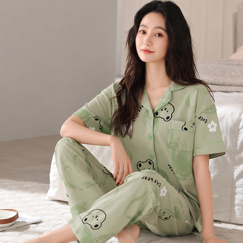 Cotton Sleep Set With Bra