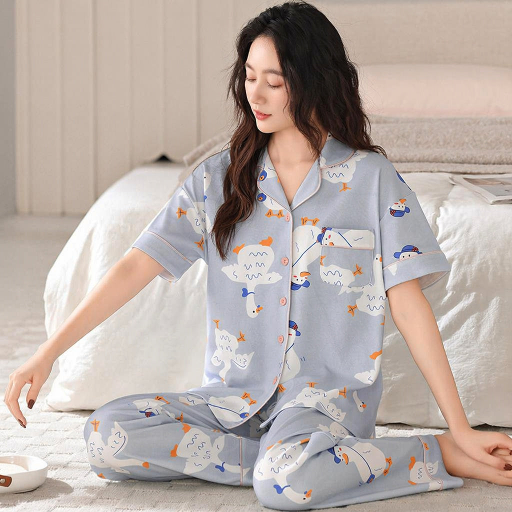 Cotton Sleep Set With Bra