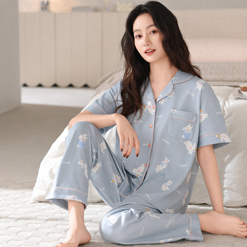 Cotton Sleep Set With Bra