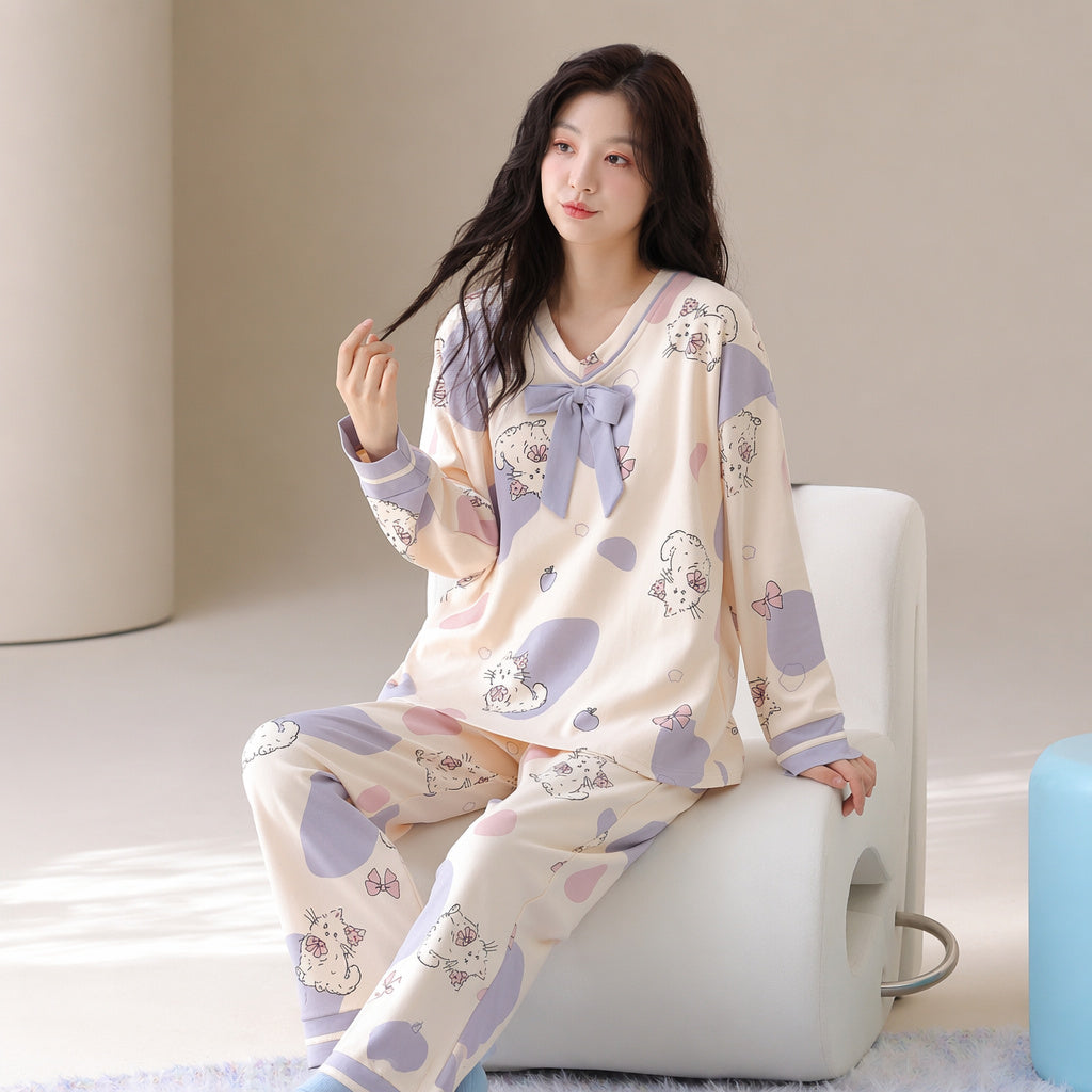 Cotton Pajama Set With Bra