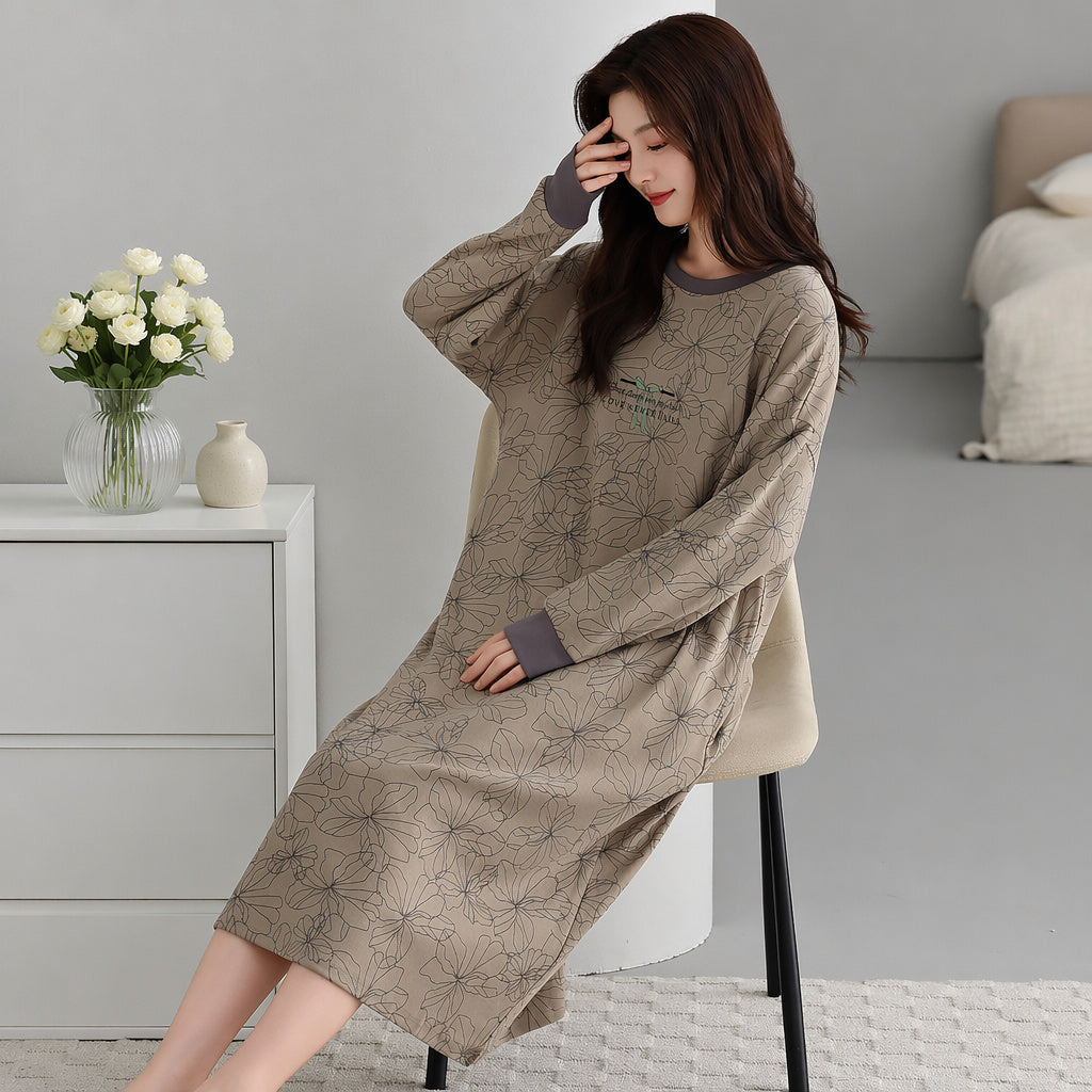 Cotton Sleep Dress With Bra