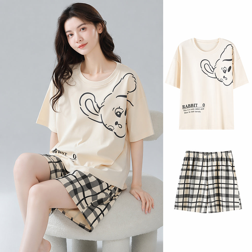 Cotton Built-In Bra Pajamas