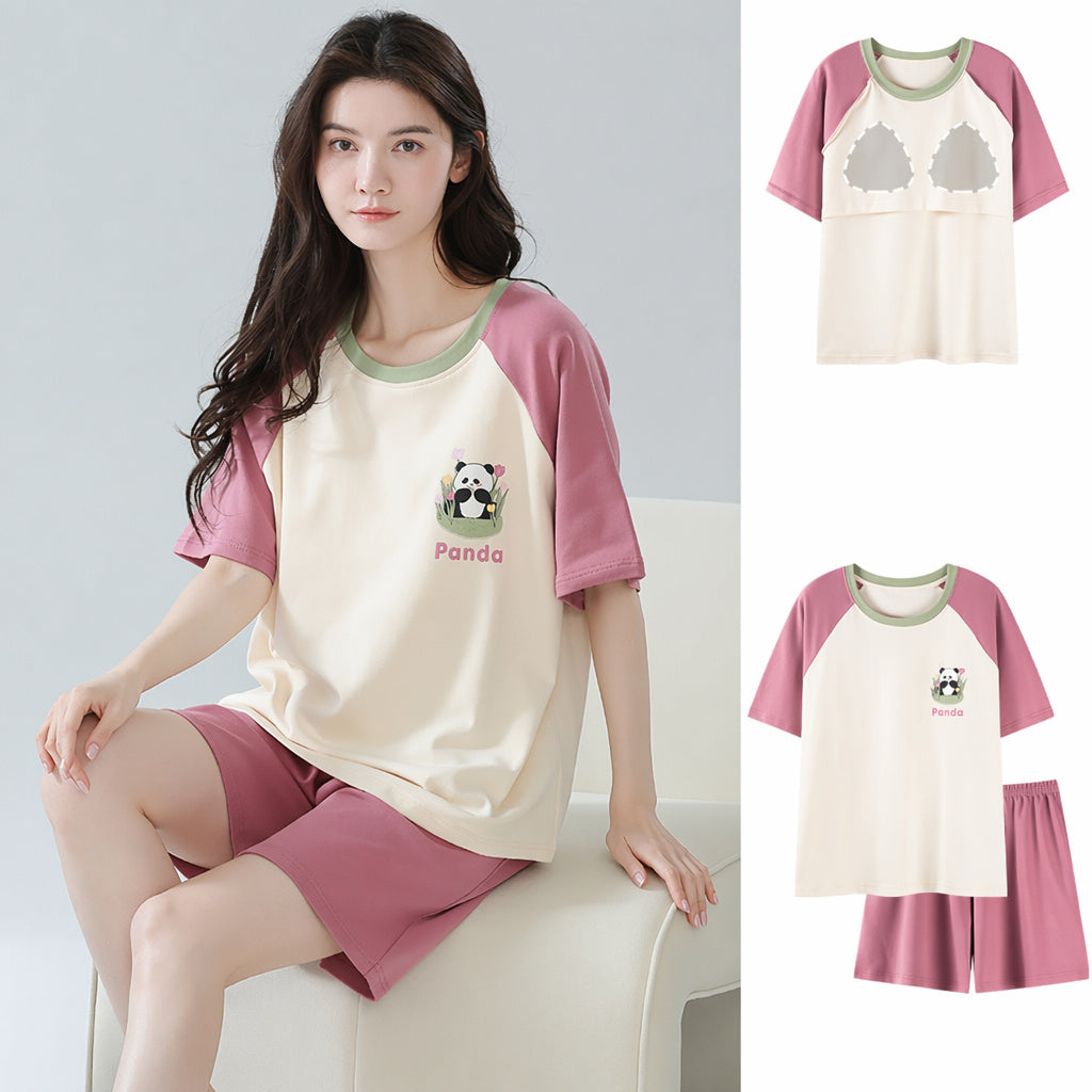 Cotton Built-In Bra Pajamas