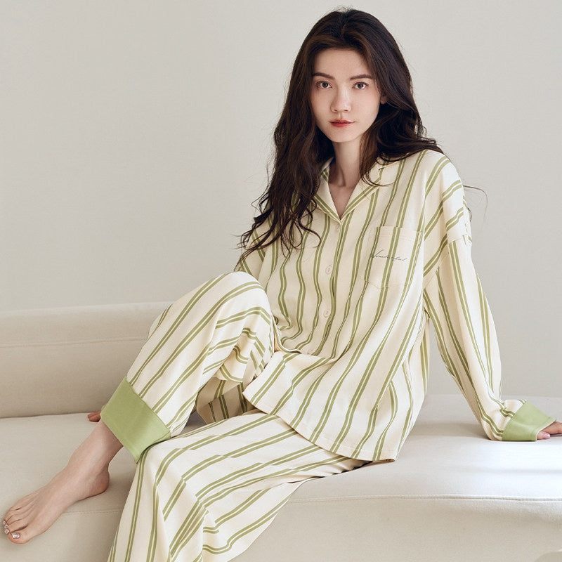 Cotton Cardigan Pajama Set