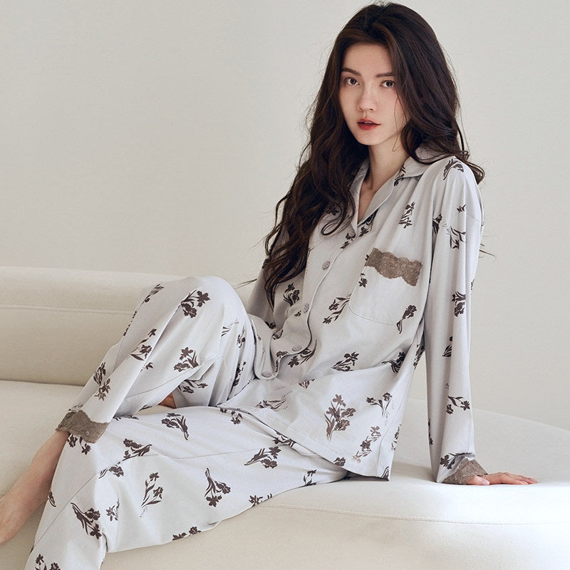 Cotton Cardigan Pajama Set