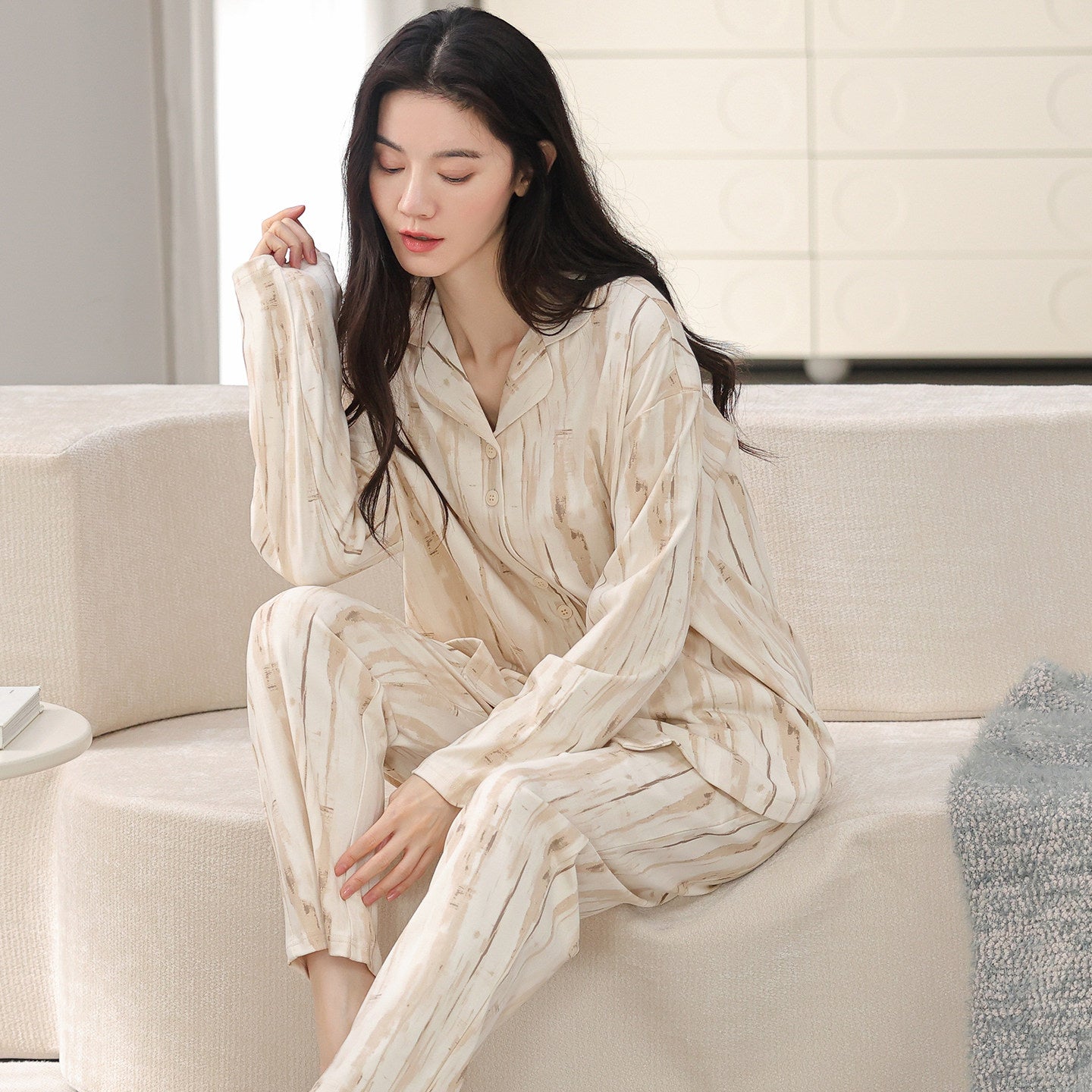 Cotton Cardigan Pajama Set