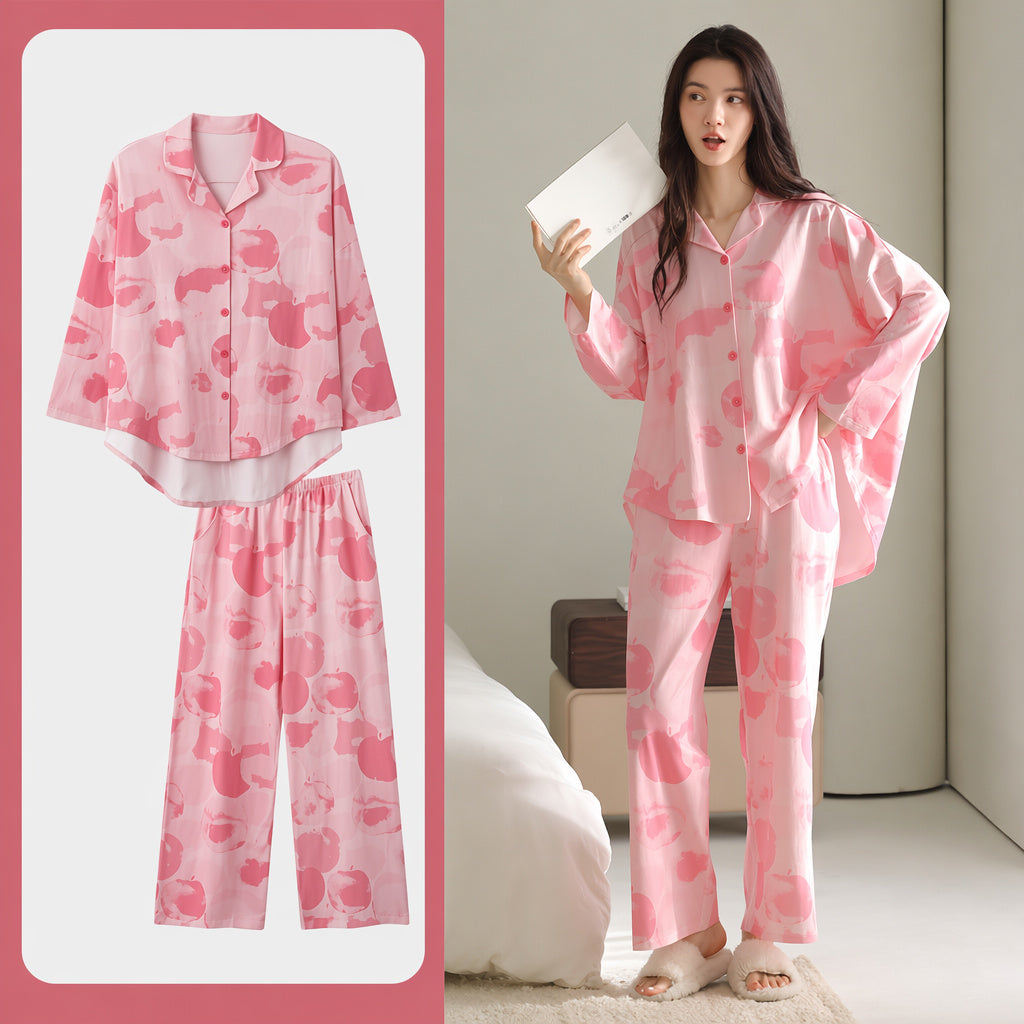 Cotton Cardigan Pajama Set