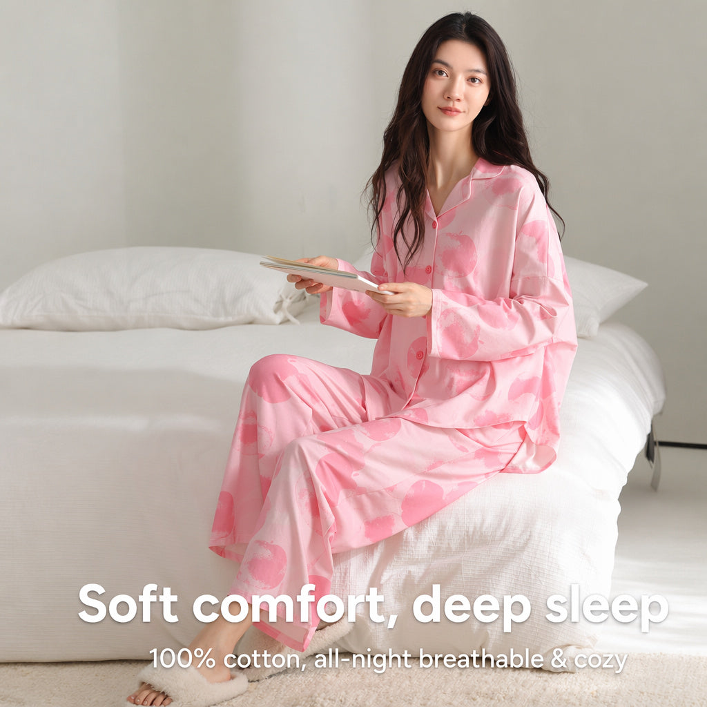 Cotton Cardigan Pajama Set