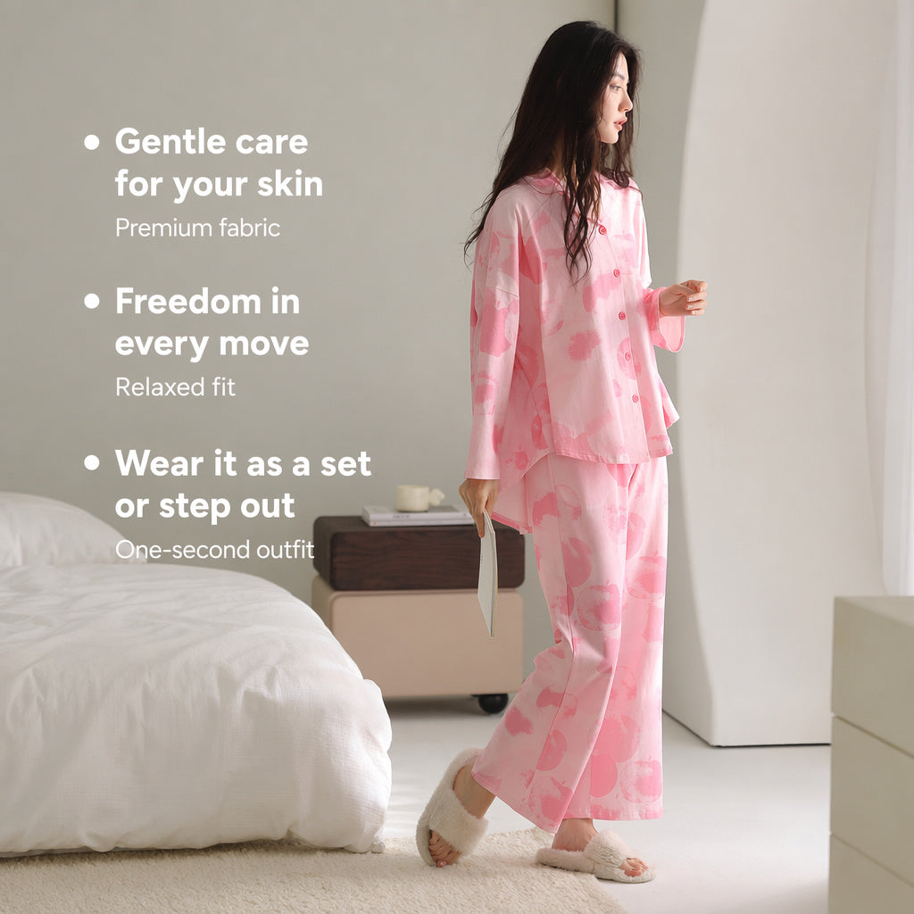 Cotton Cardigan Pajama Set