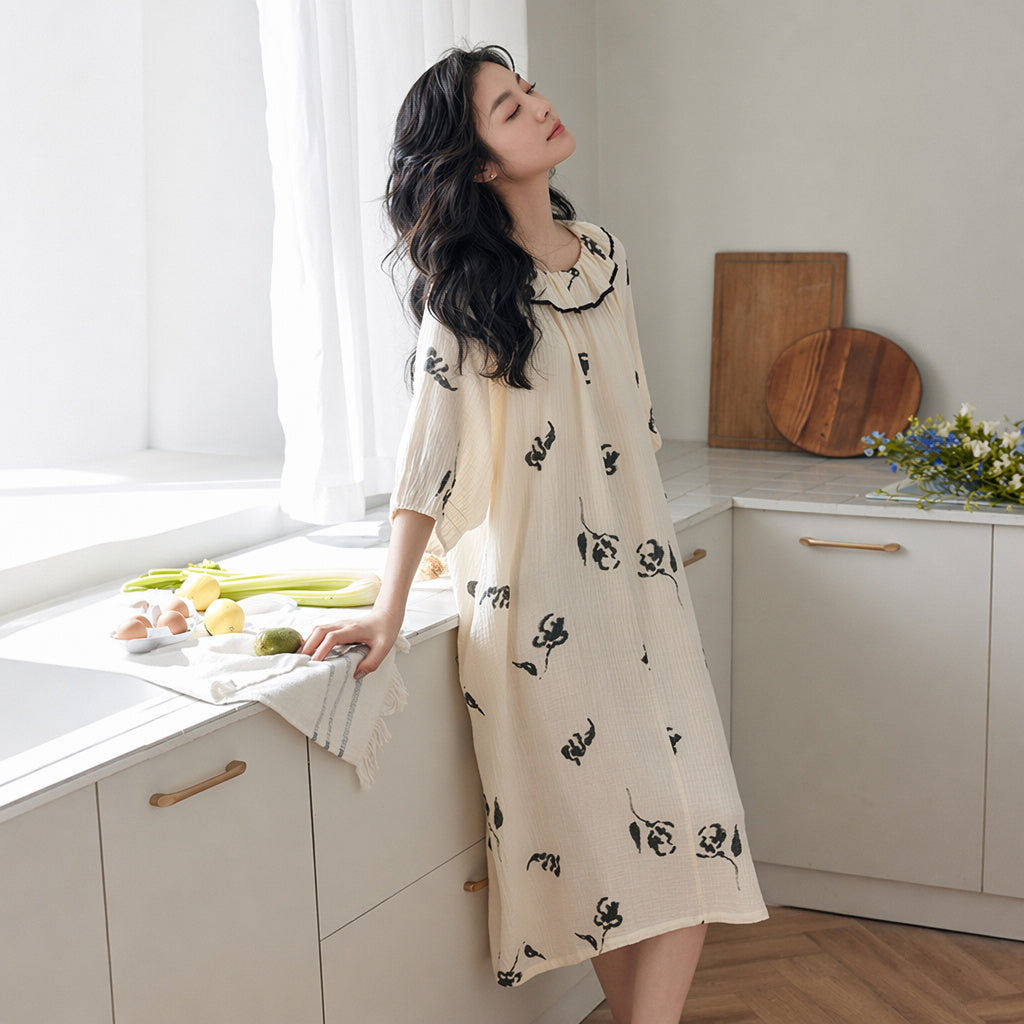 Cotton Nightgown Sleep Dress