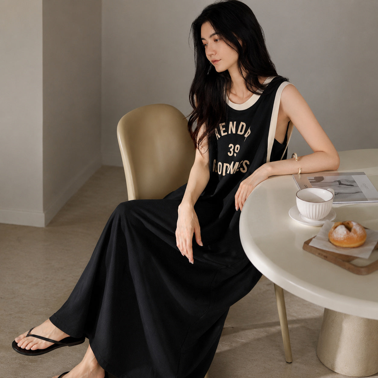 Sleek Cotton Sleeveless Nightdress