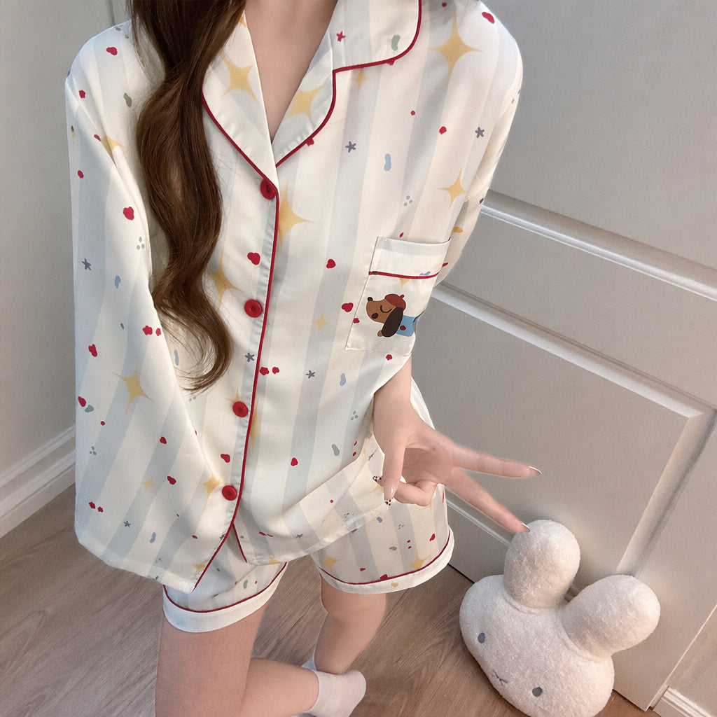Ice Silk Sleep Set With Bra