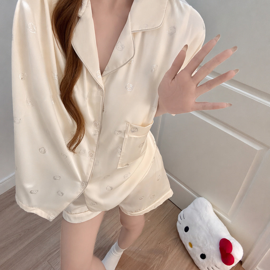 Ice Silk Sleep Set With Bra