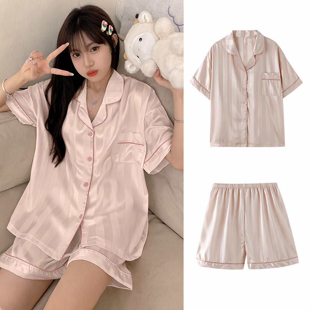 Ice Silk Sleep Set With Bra