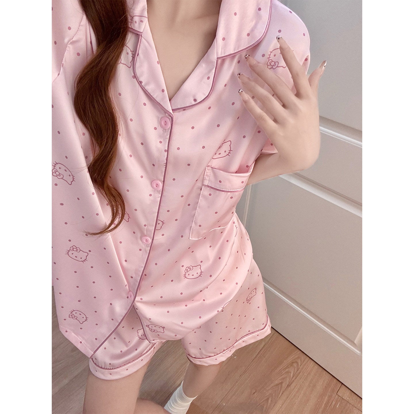 Satin Ice Silk Sleepwear Set