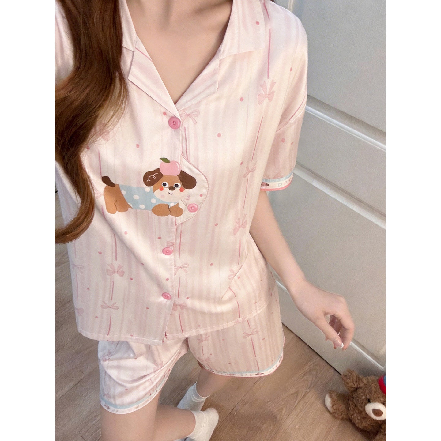 Satin Ice Silk Sleepwear Set