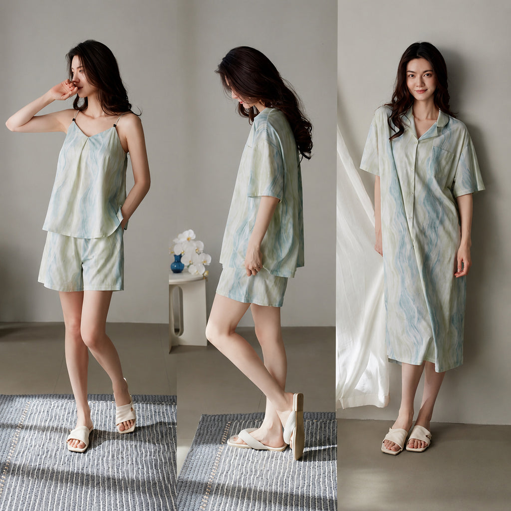 Cool-Touch Watercolor Pajama Set