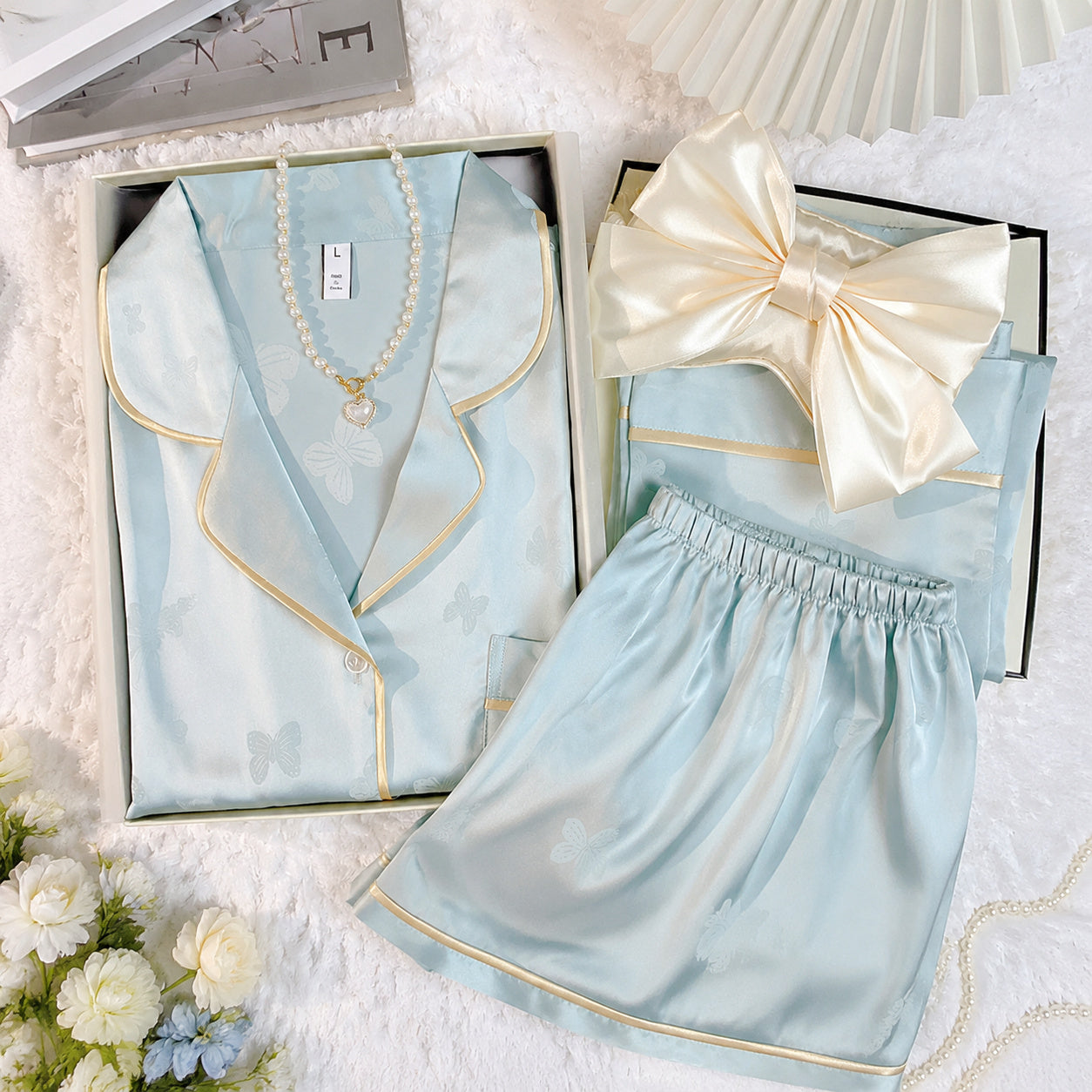 Butterfly Silk Pajama Gift Set