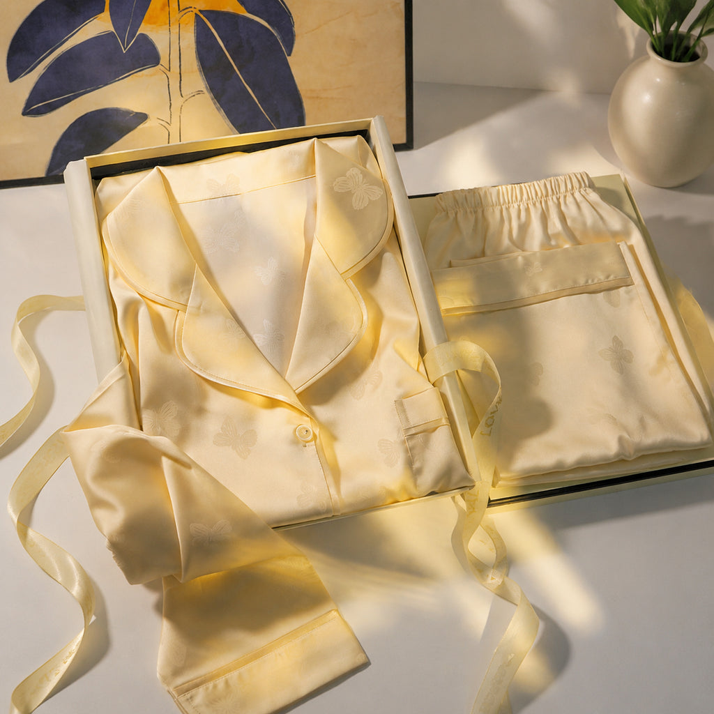 Butterfly Silk Pajama Gift Set