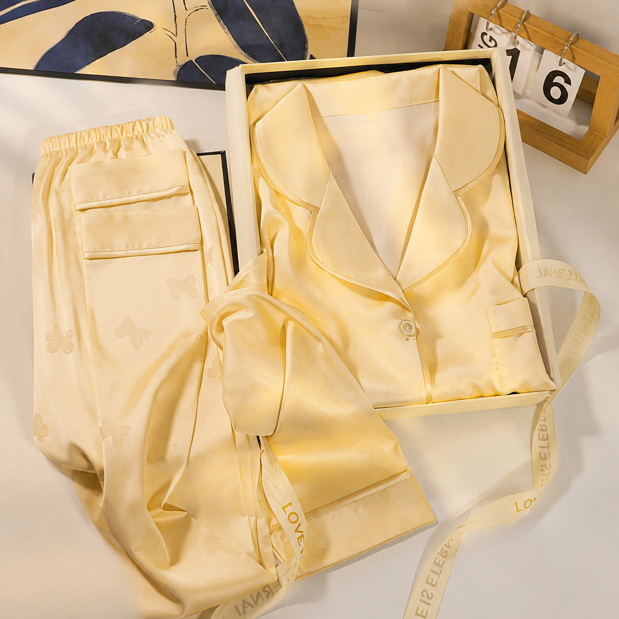 Butterfly Silk Pajama Gift Set