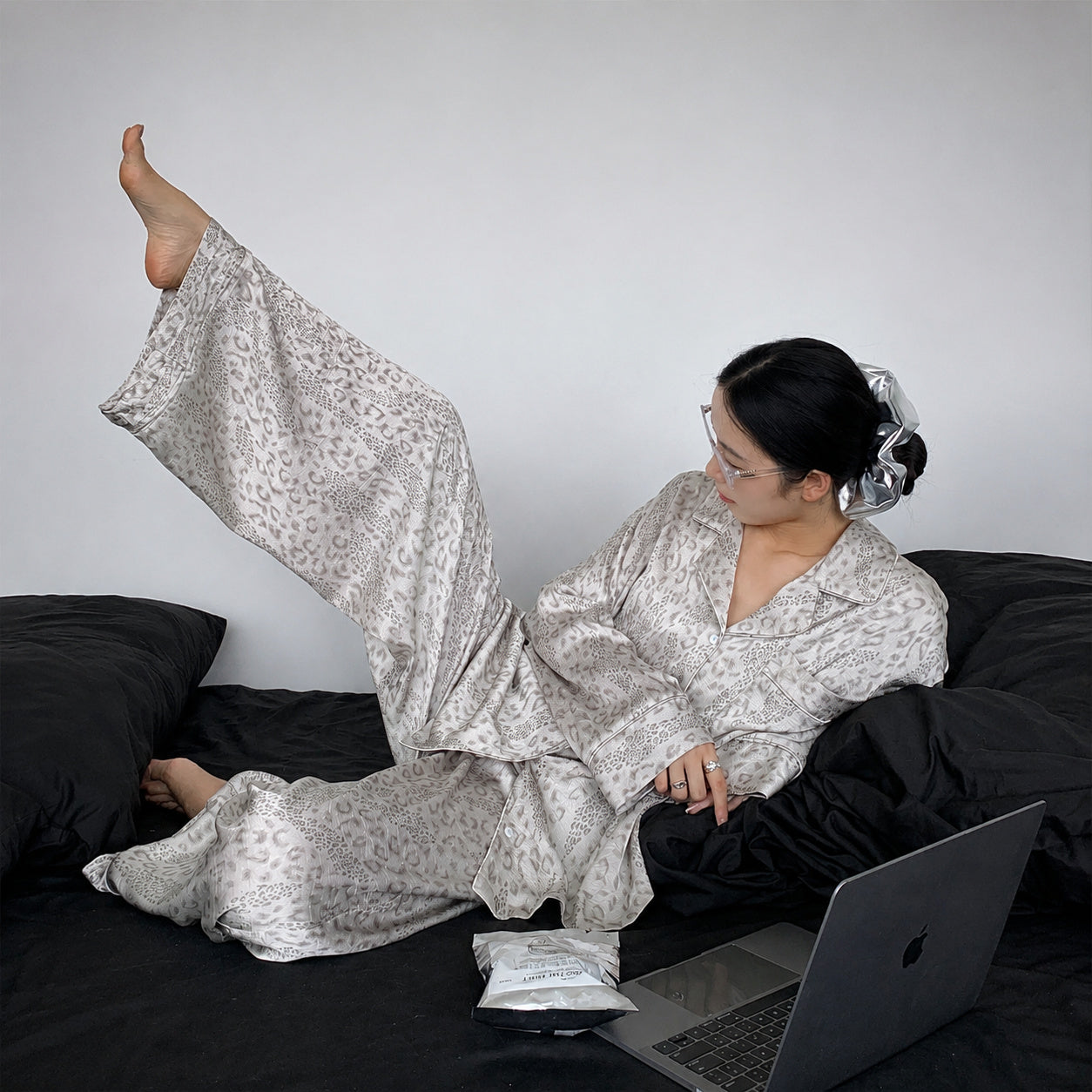 Leopard Silk Lounge Set