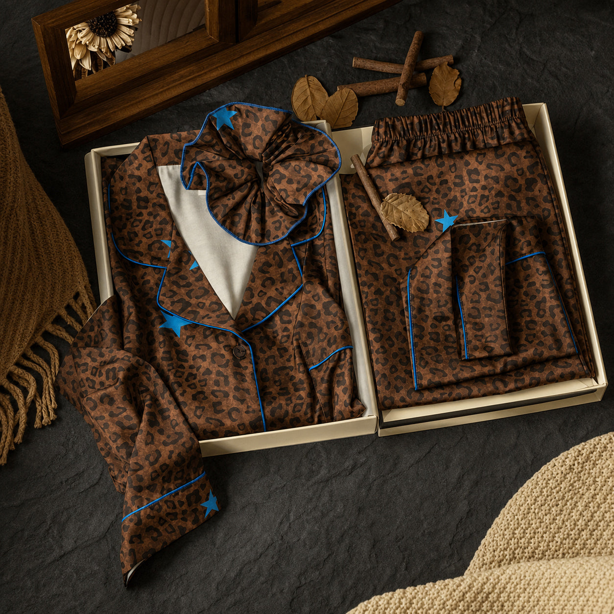 Ice-Silk Leopard Pajama Set