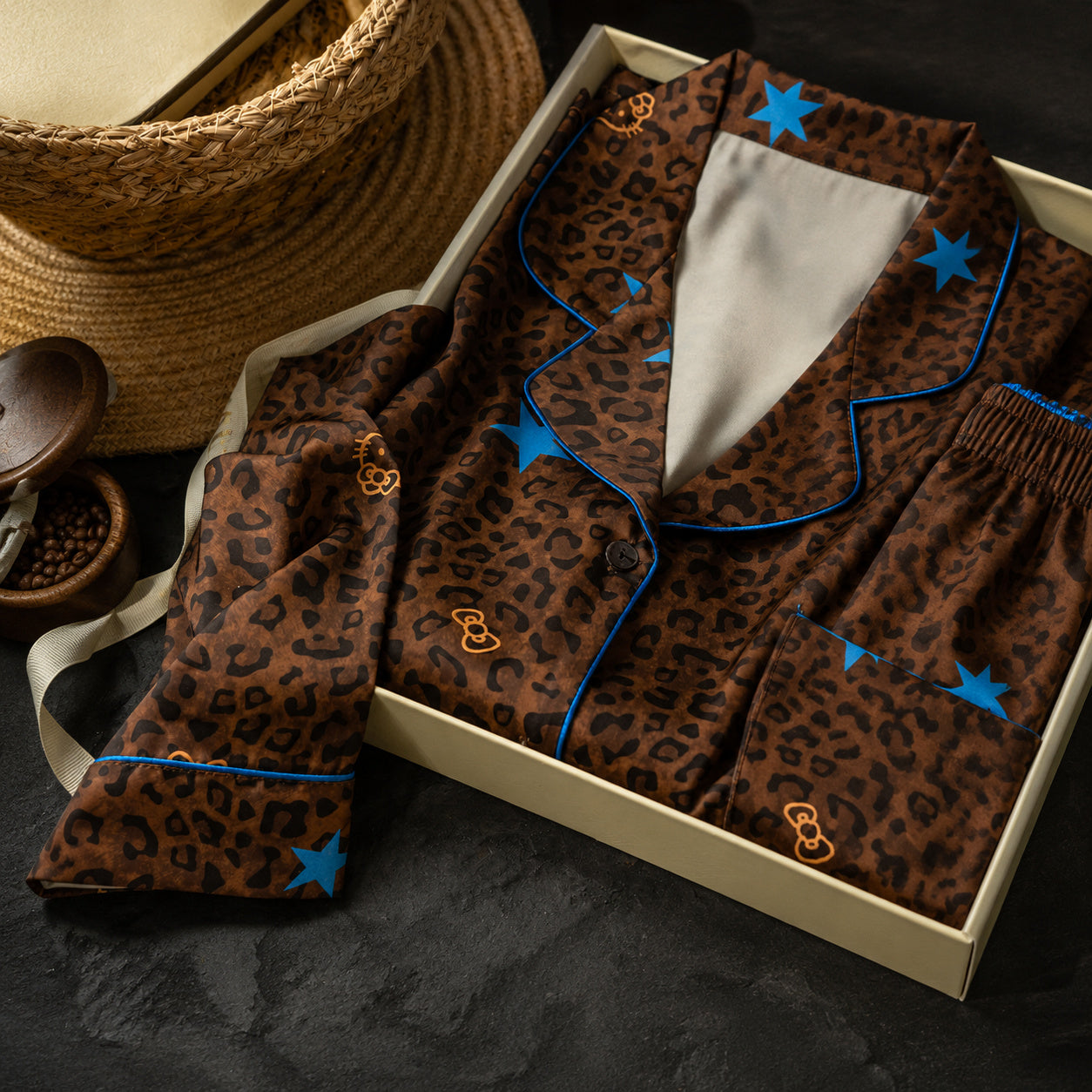 Ice-Silk Leopard Pajama Set