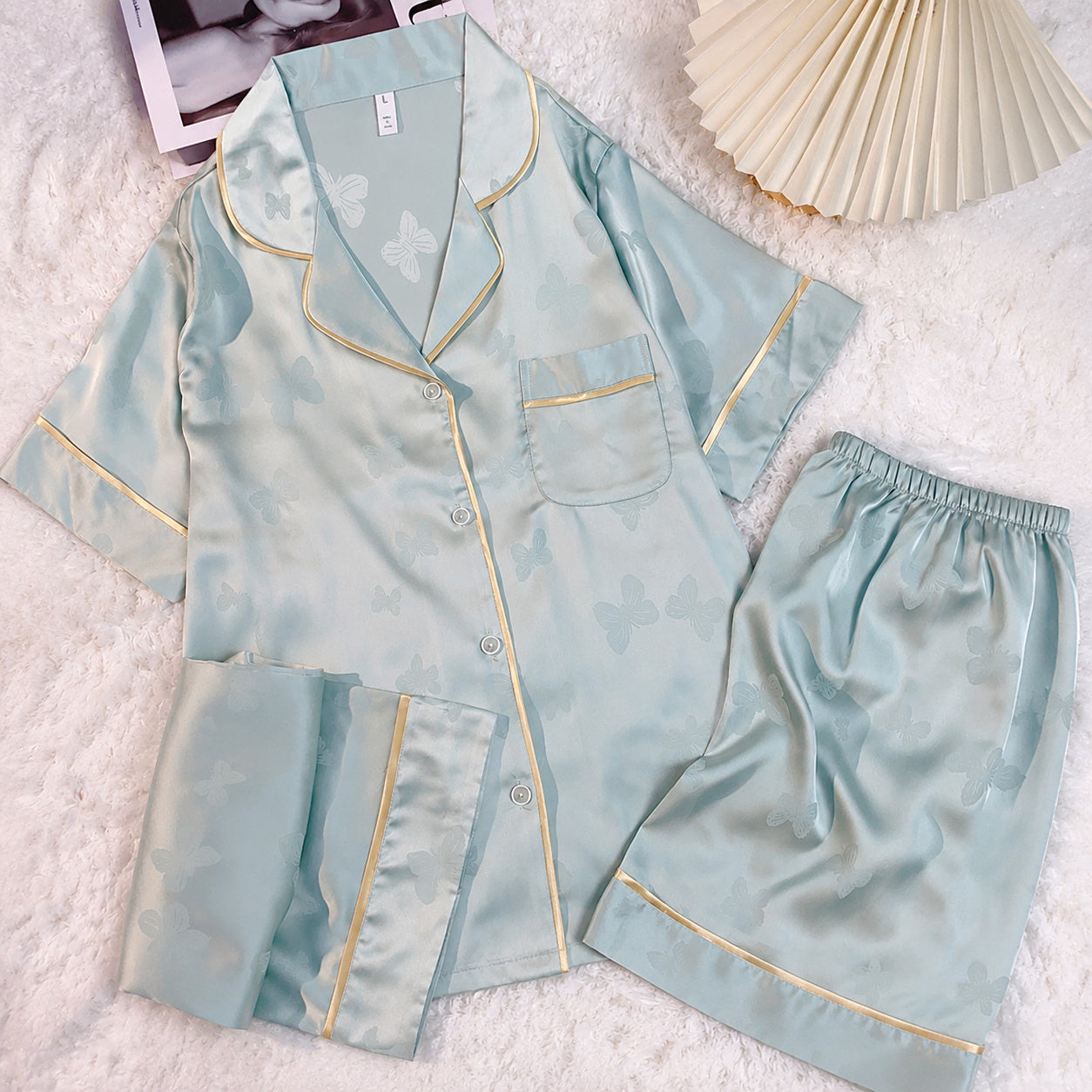 Ice Silk Sleep Set With Bra