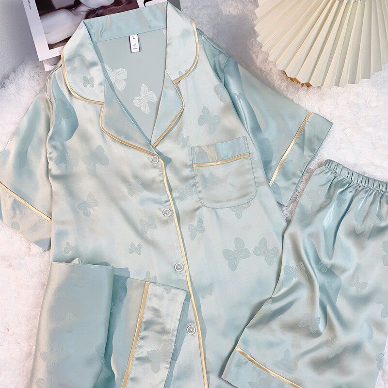 Ice Silk Sleep Set With Bra
