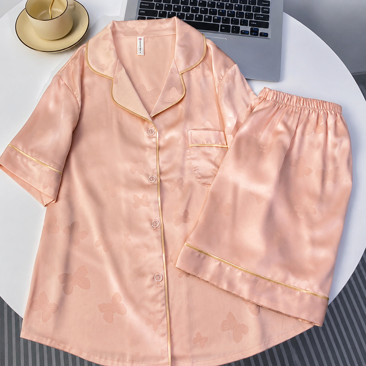 Ice Silk Sleep Set With Bra