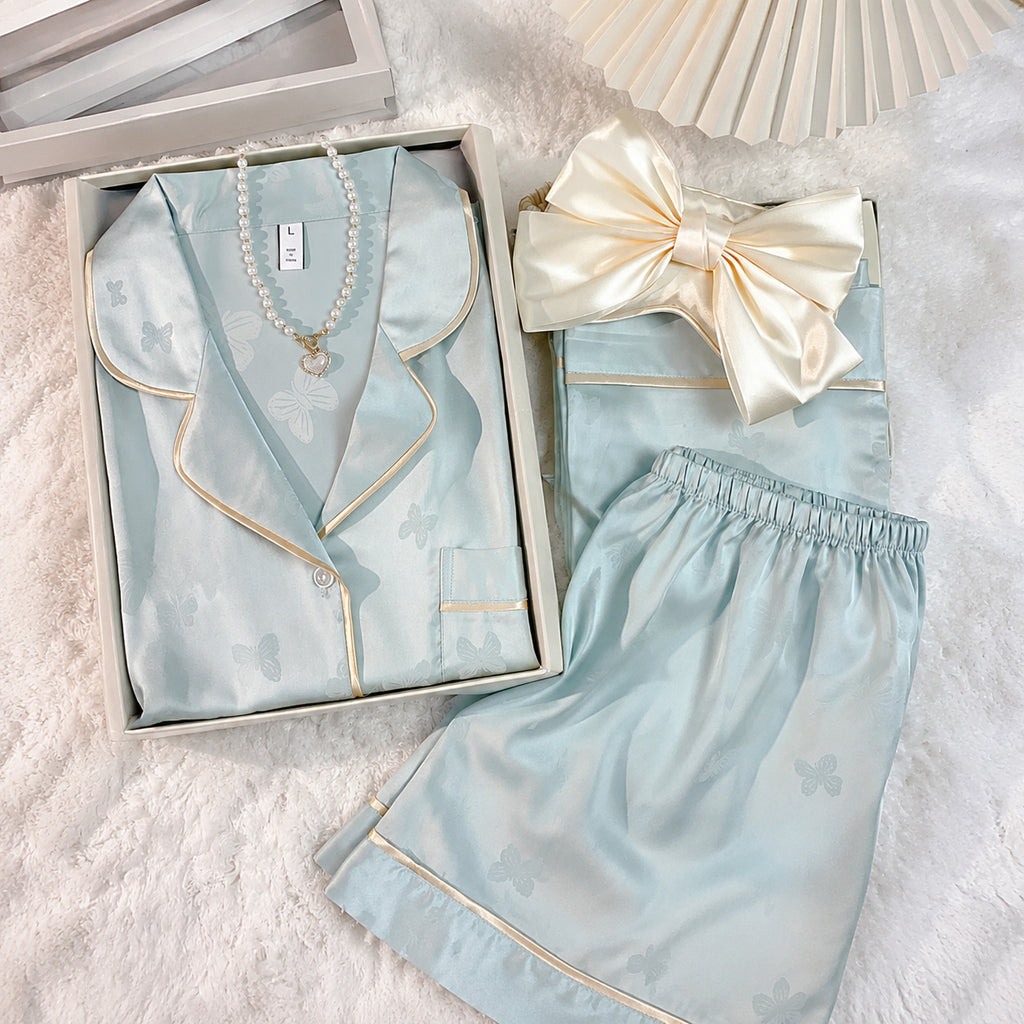 Ice Silk Sleep Set With Bra