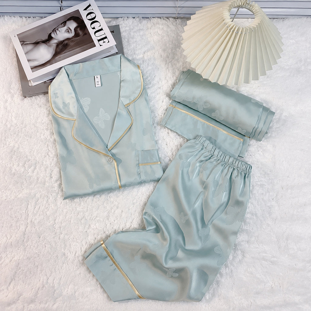 Ice Silk Sleep Set With Bra