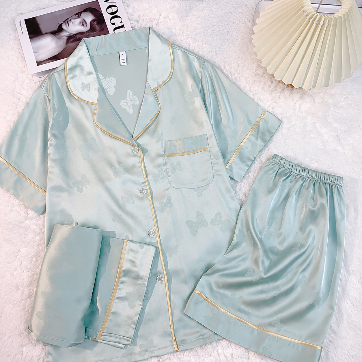 Ice Silk Sleep Set With Bra