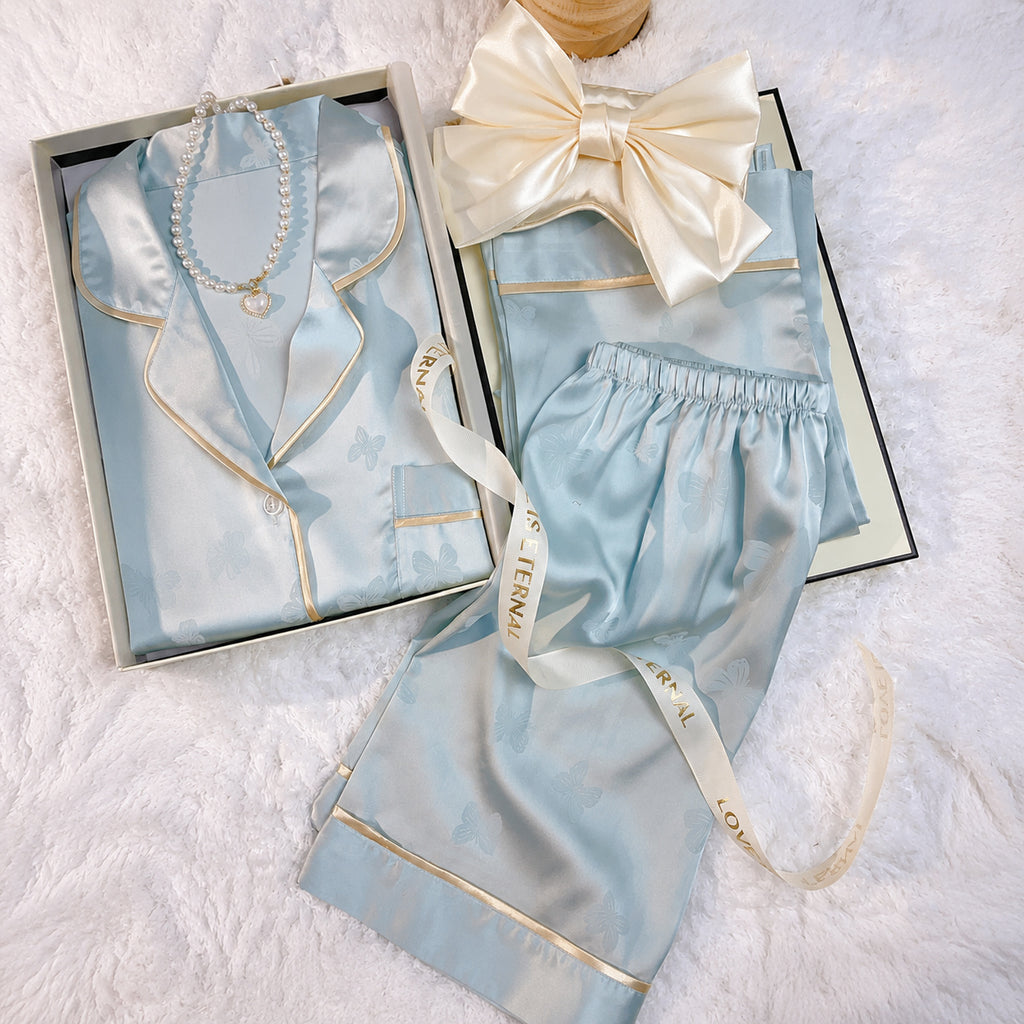 Ice Silk Sleep Set With Bra