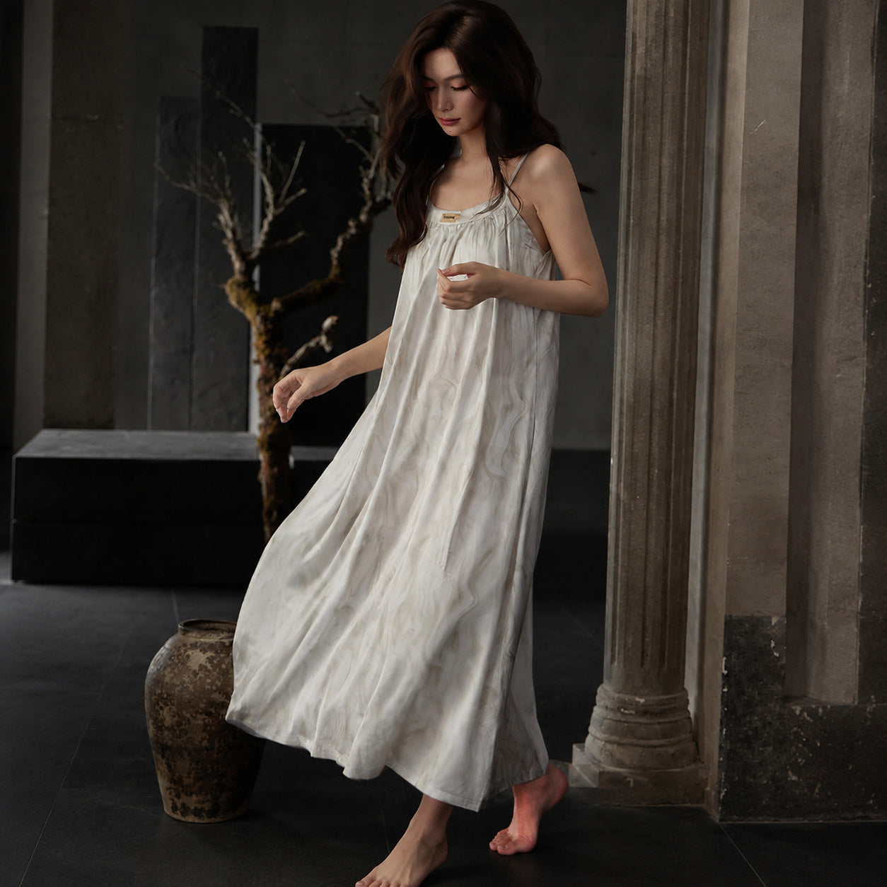 Cool-Touch Satin Nightgown
