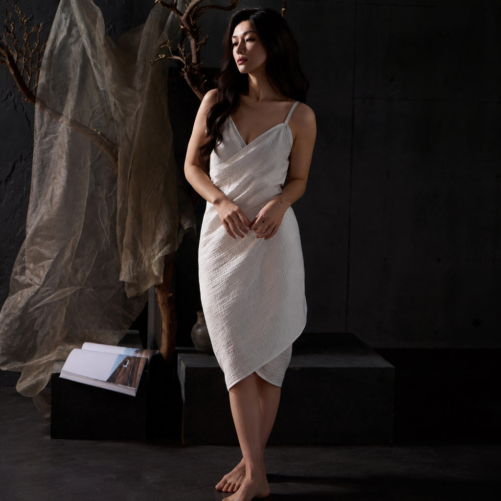 Cotton Gauze Wrap Bath Dress