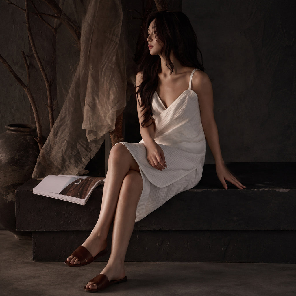 Cotton Gauze Wrap Bath Dress