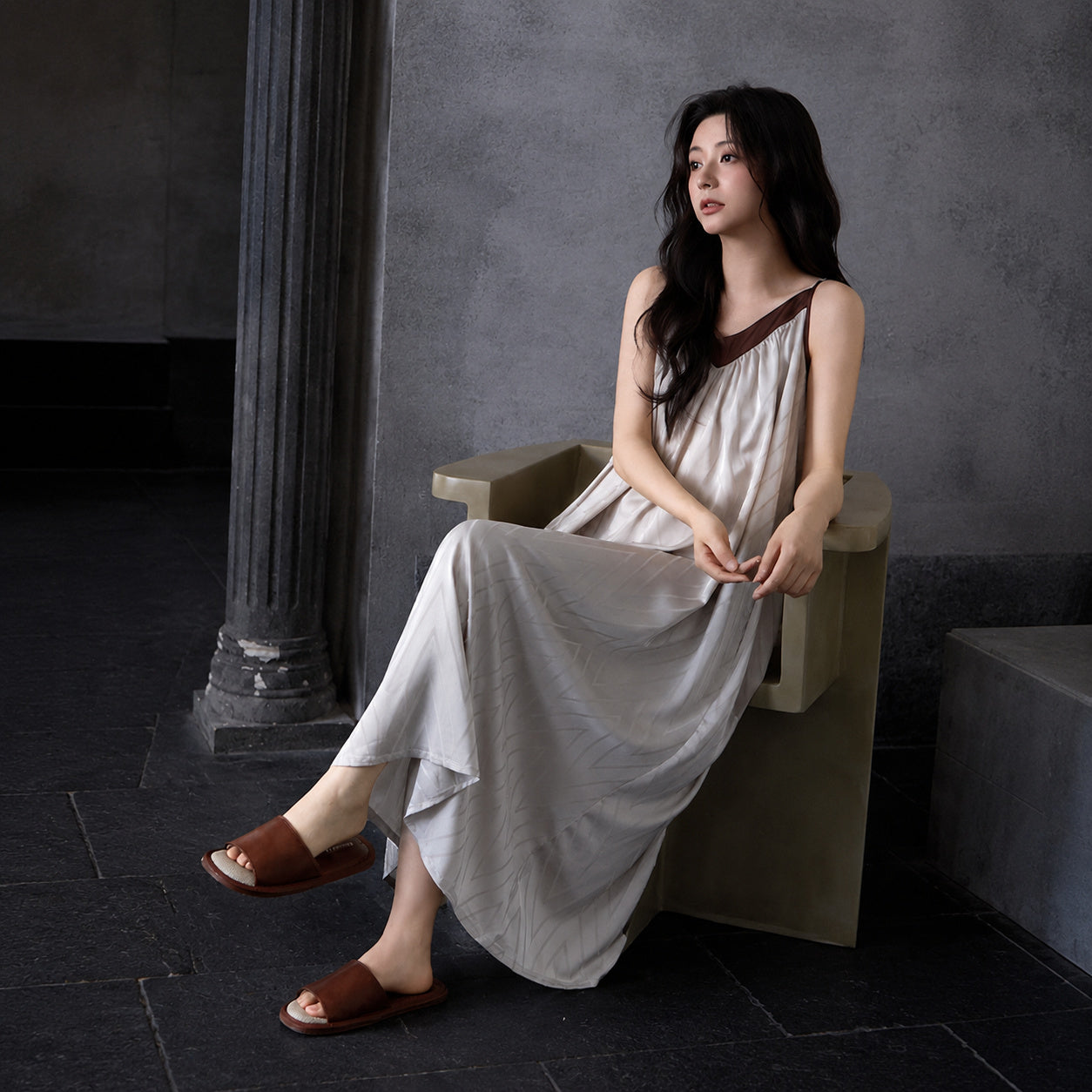 Cool-Touch Silk Slip With Cups