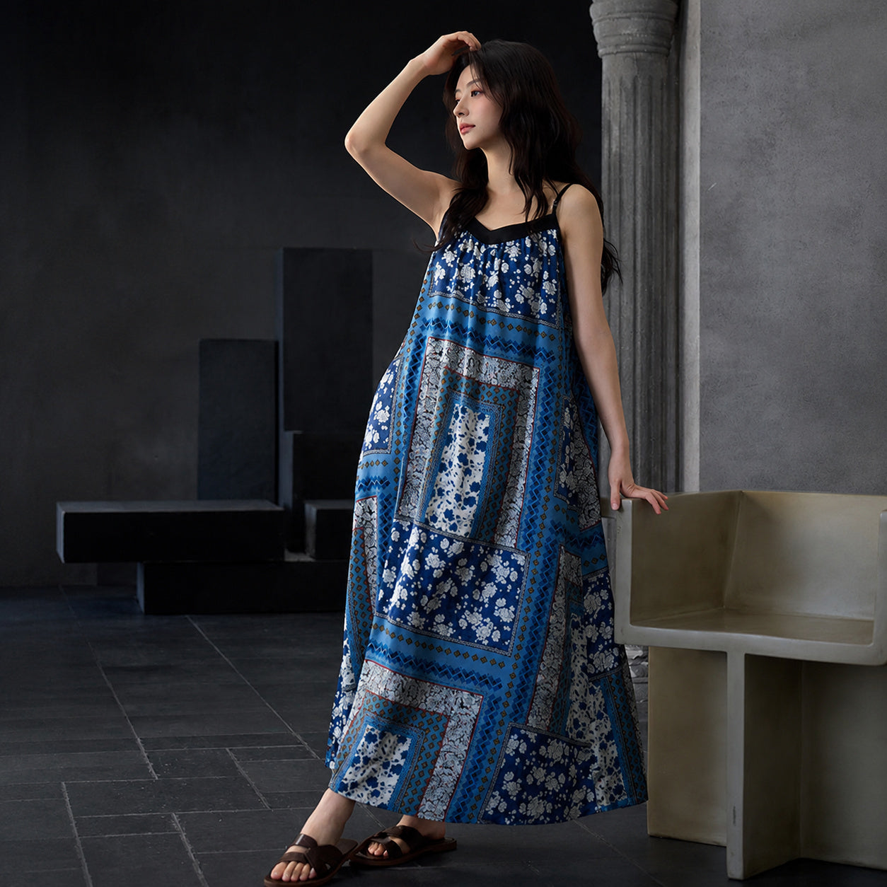 Cooling Silk Maxi Nightdress
