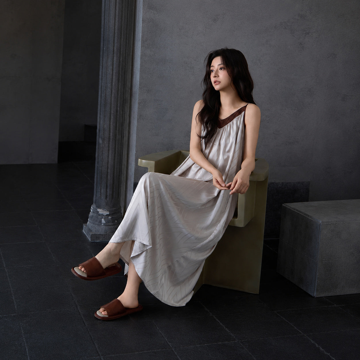 Cooling Silk Maxi Nightdress