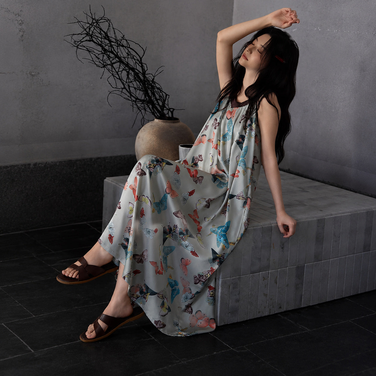 Cooling Silk Maxi Nightdress