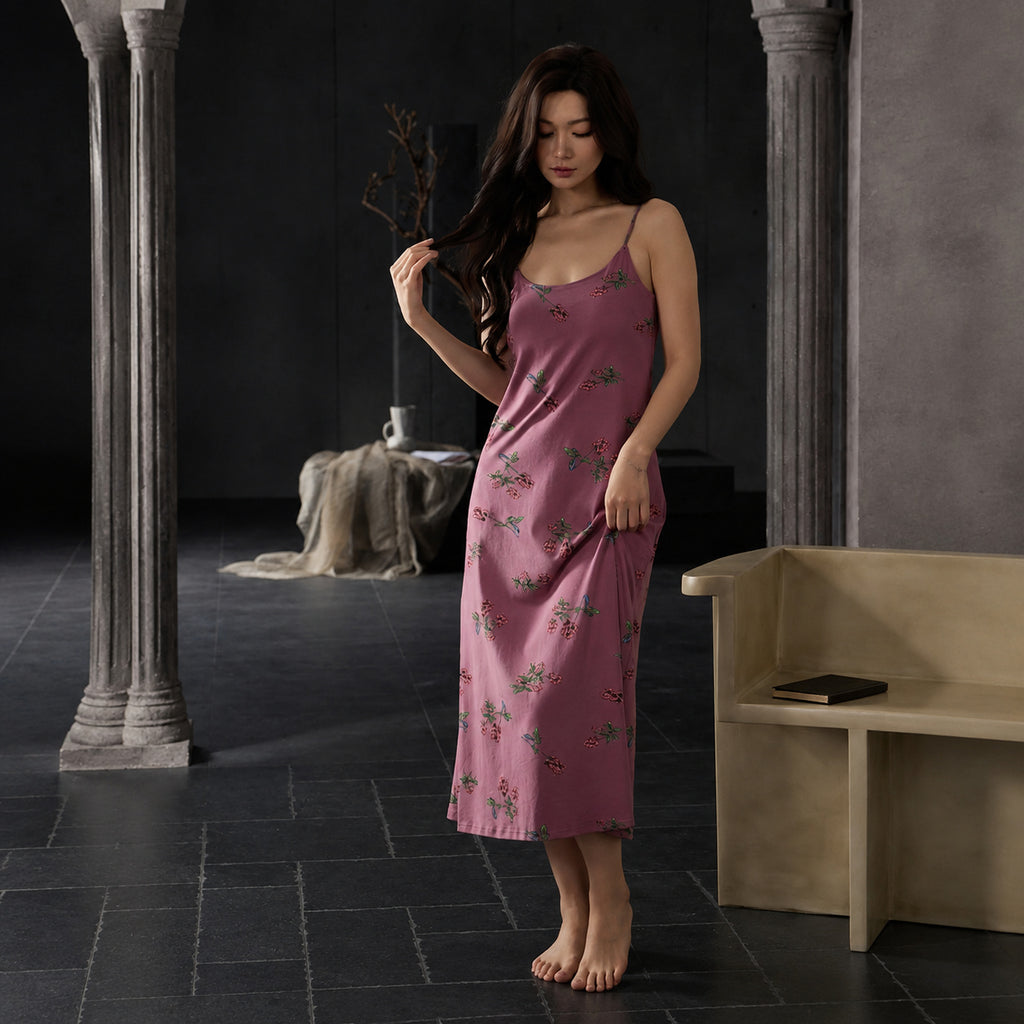 Cotton Lounge Maxi With Bra